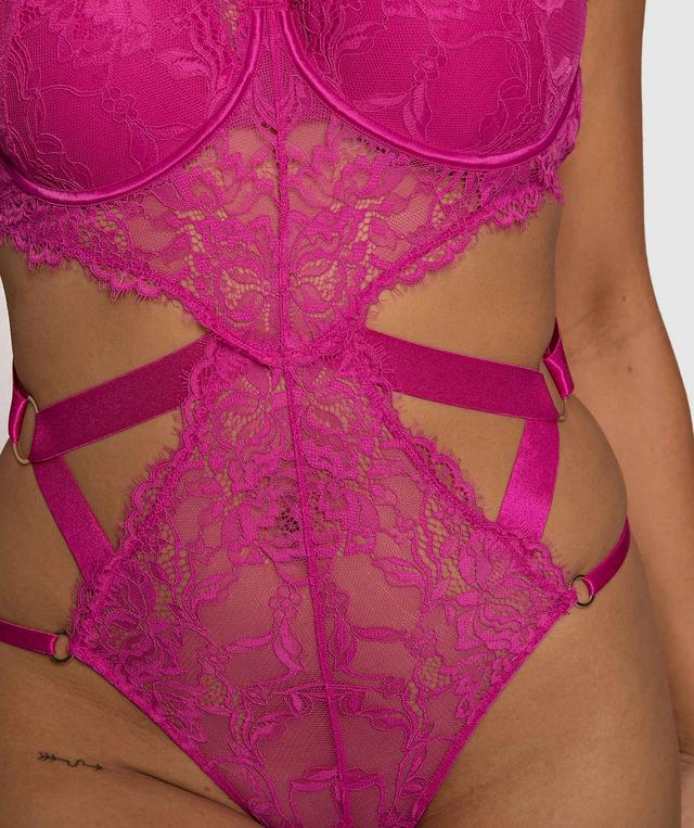 Night Games Feel The Love Sleeveless Bodysuit - Fuchsia Pink