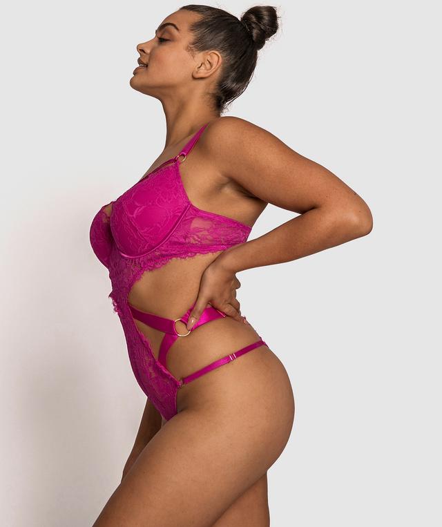 Night Games Feel The Love Sleeveless Bodysuit - Fuchsia Pink