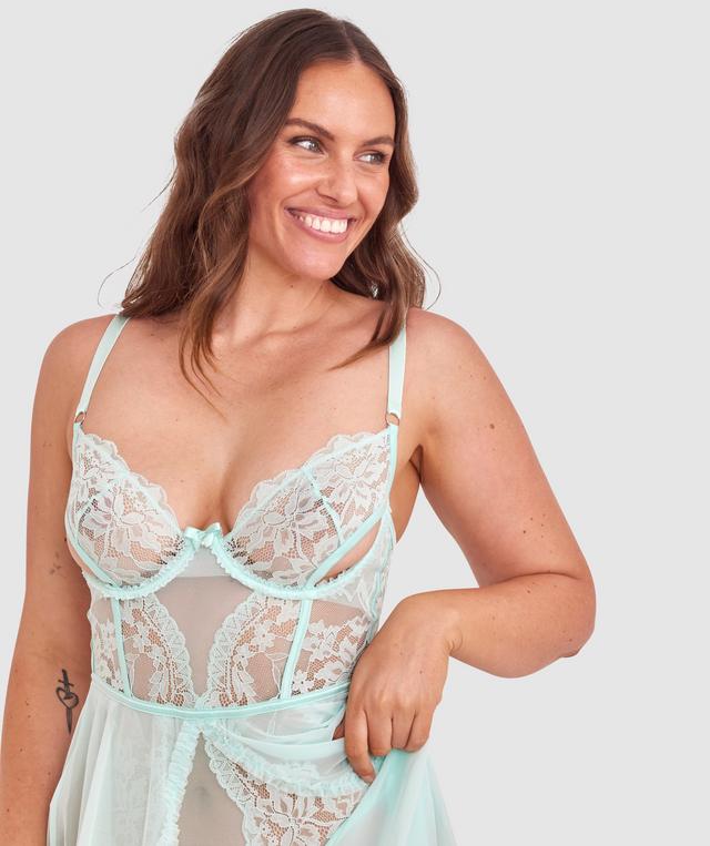 Night Games Forever Yours Unlined Babydoll - Mint Green