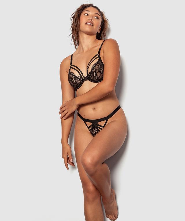 Night Games Good Vibes Soft Cup Bra & Mini V Set - Black