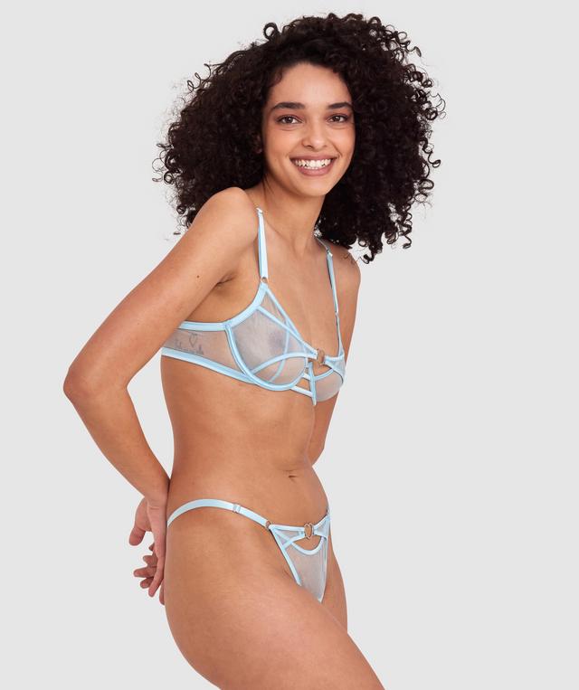 Night Games Infinite Lust Unlined & String Set - Pale Blue
