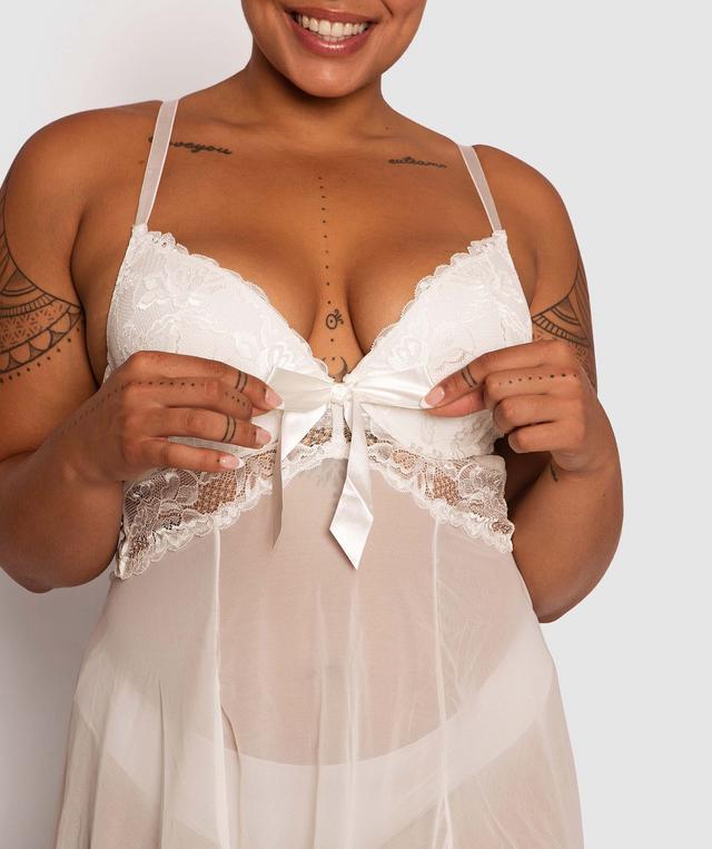 Night Games Jeanna Double Push Up Babydoll - Ivory