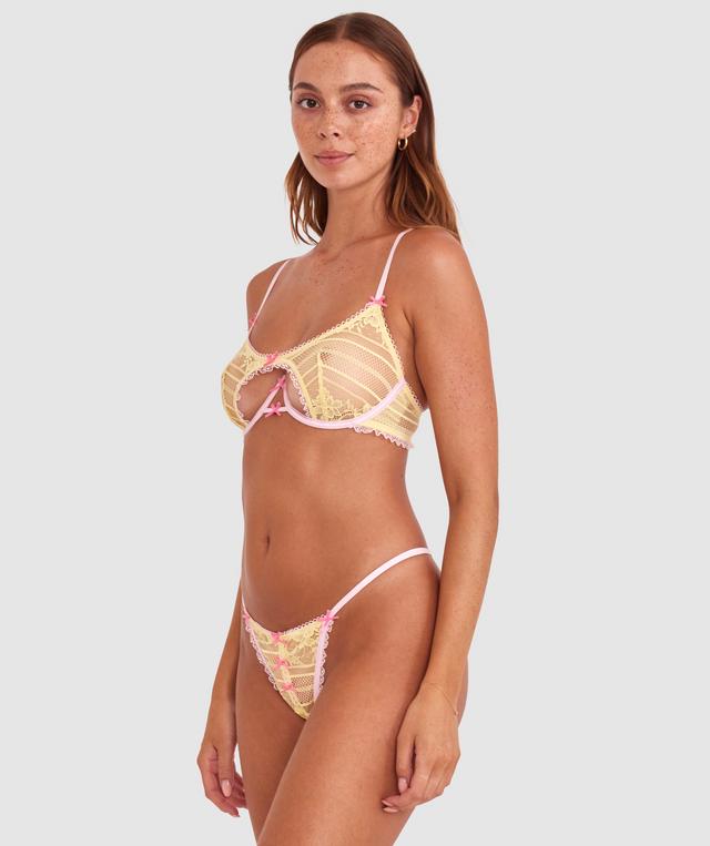 Night Games Juicy String Set - Light Yellow/ Light Pink