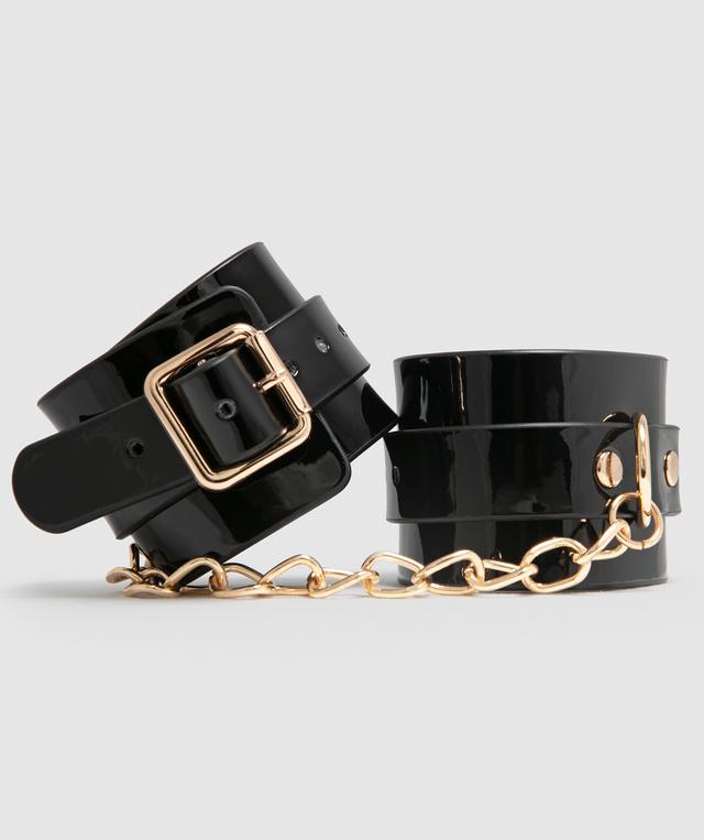 Night Games Liquid Shine Hand Cuffs - Black
