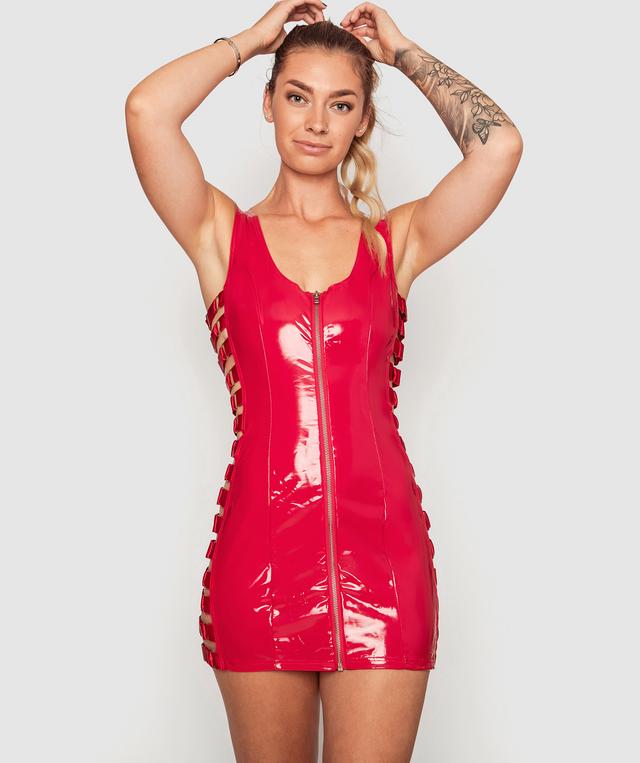 Night Games Liquid Shine Slip - Raspberry Red
