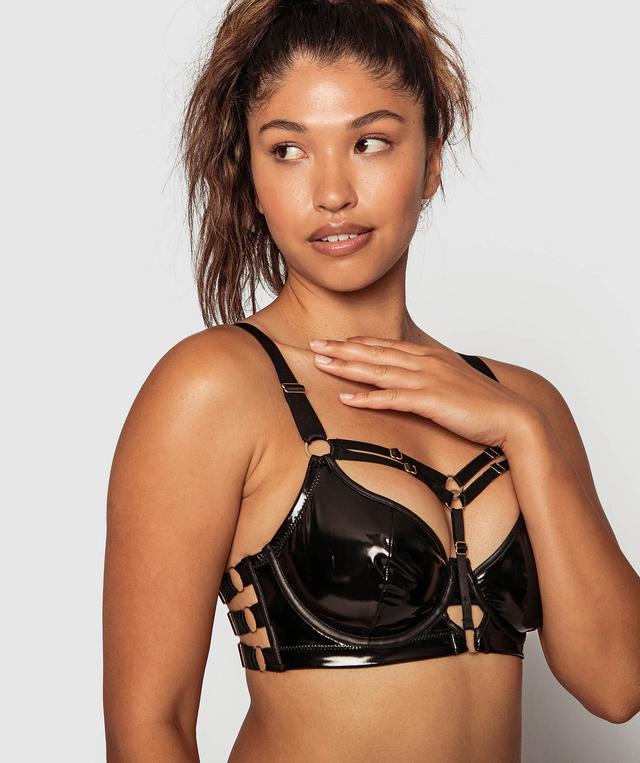 Night Games Liquid Shine Underwire Bra - Black