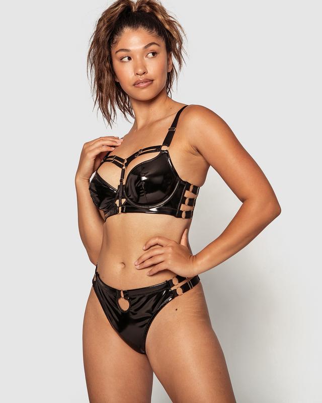 Night Games Liquid Shine Underwire Bra - Black