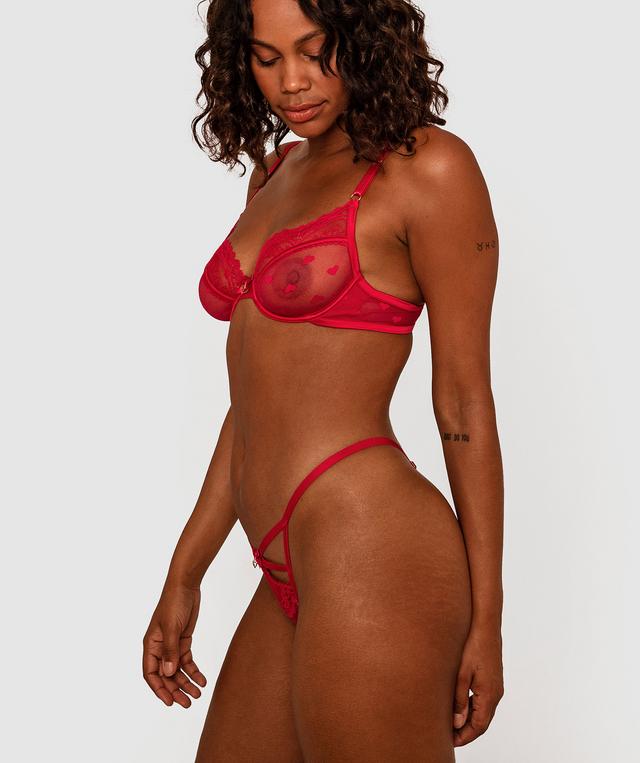 Night Games Love Fool Underwire & Mini V Set - Red
