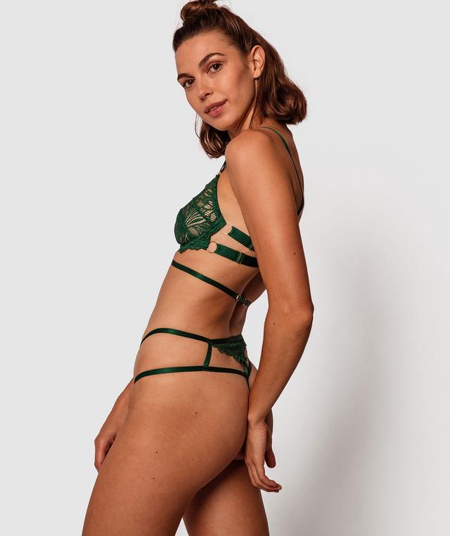 Night Games Lustre Mini V Knicker - Dark Green