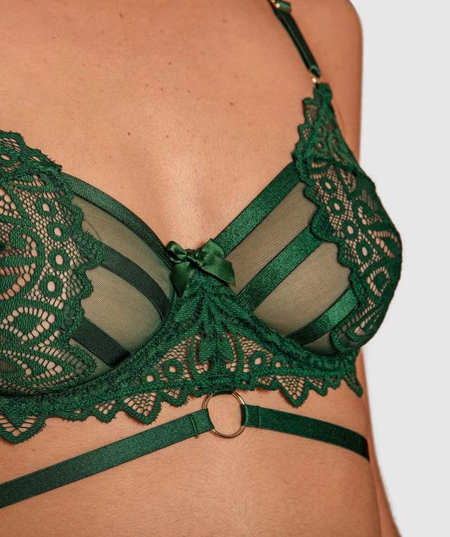 Night Games Lustre Underwire Soft Cup Bra - Dark Green