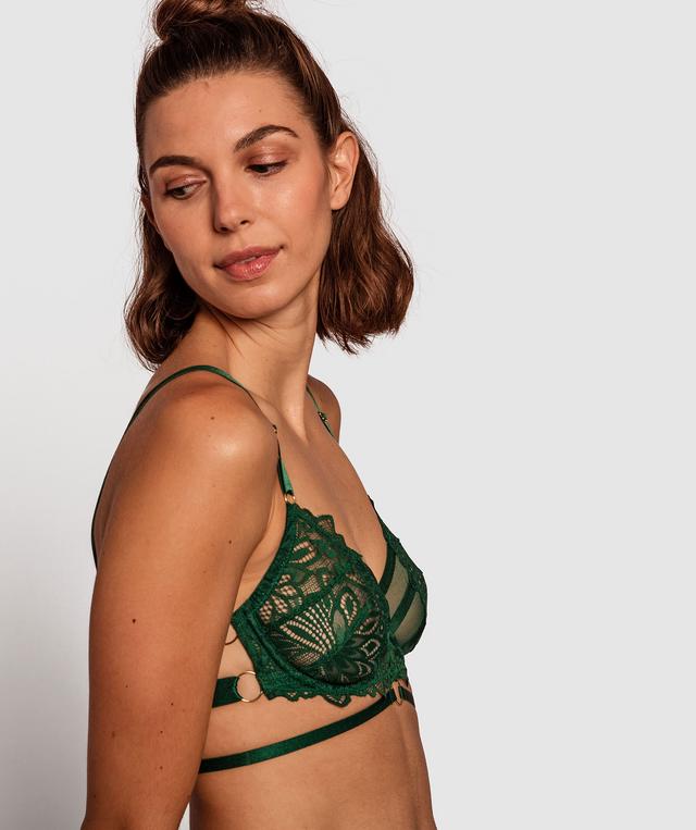 Night Games Lustre Underwire Soft Cup Bra - Dark Green