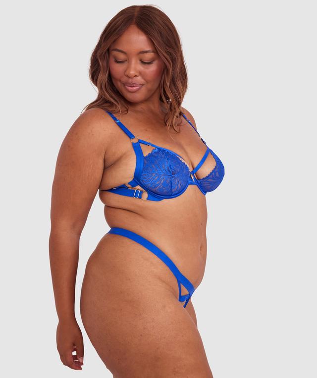 Night Games Malibu Nights Underwire & Mini V Set - Cobalt Blue