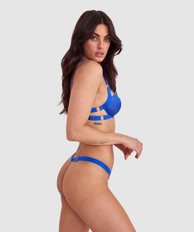 Night Games Malibu Nights Underwire & Mini V Set - Cobalt Blue