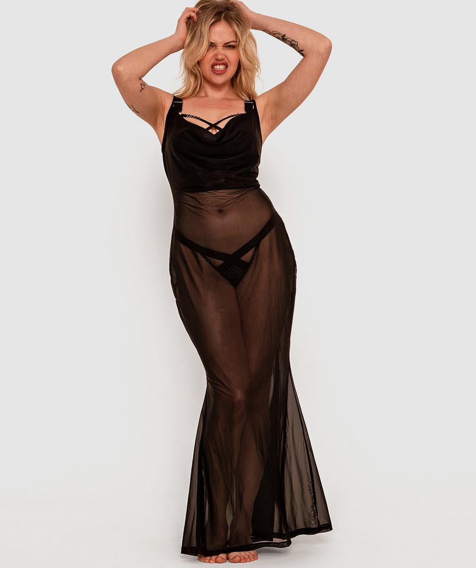 Night Games Mesh Dress - Black