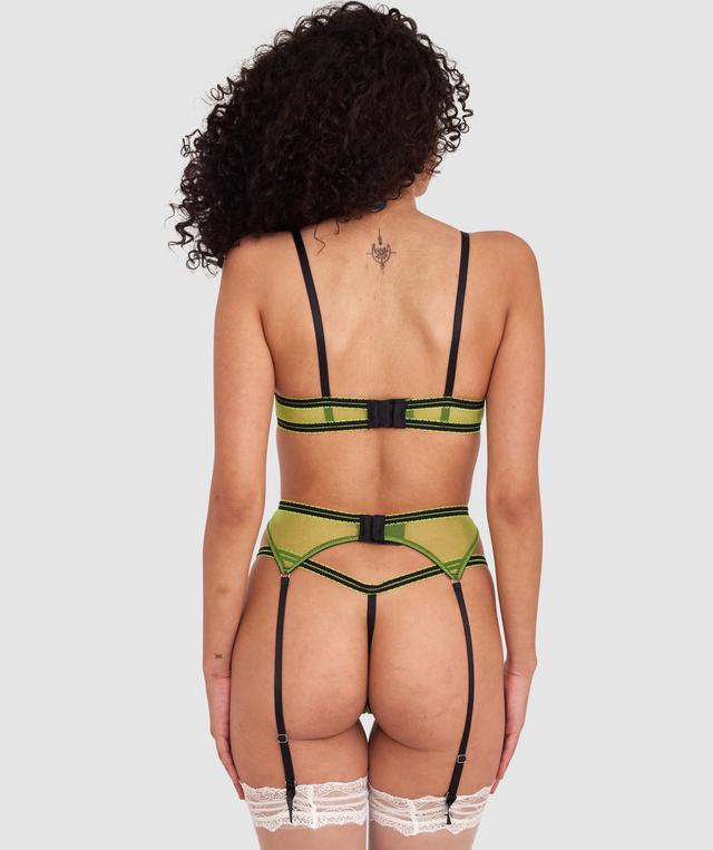 Night Games Neon Hearts Suspender - Chartreuse