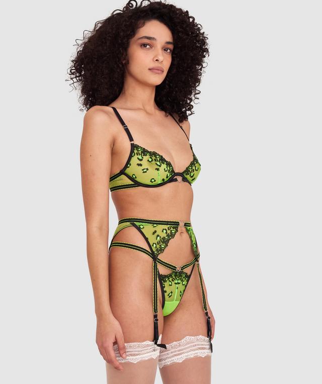 Night Games Neon Hearts Suspender - Chartreuse
