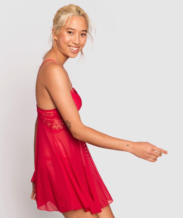 Nicolette Push Up Babydoll - Red