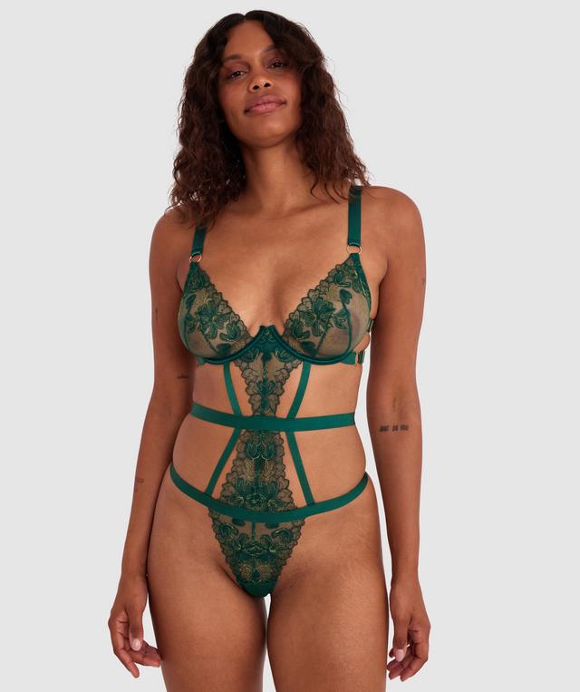 Night Games Oh Honey Bedroom Bodysuit - Dark Green