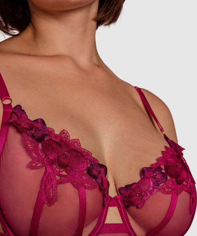 Night Games Orchid Bloom Bodysuit - Magenta