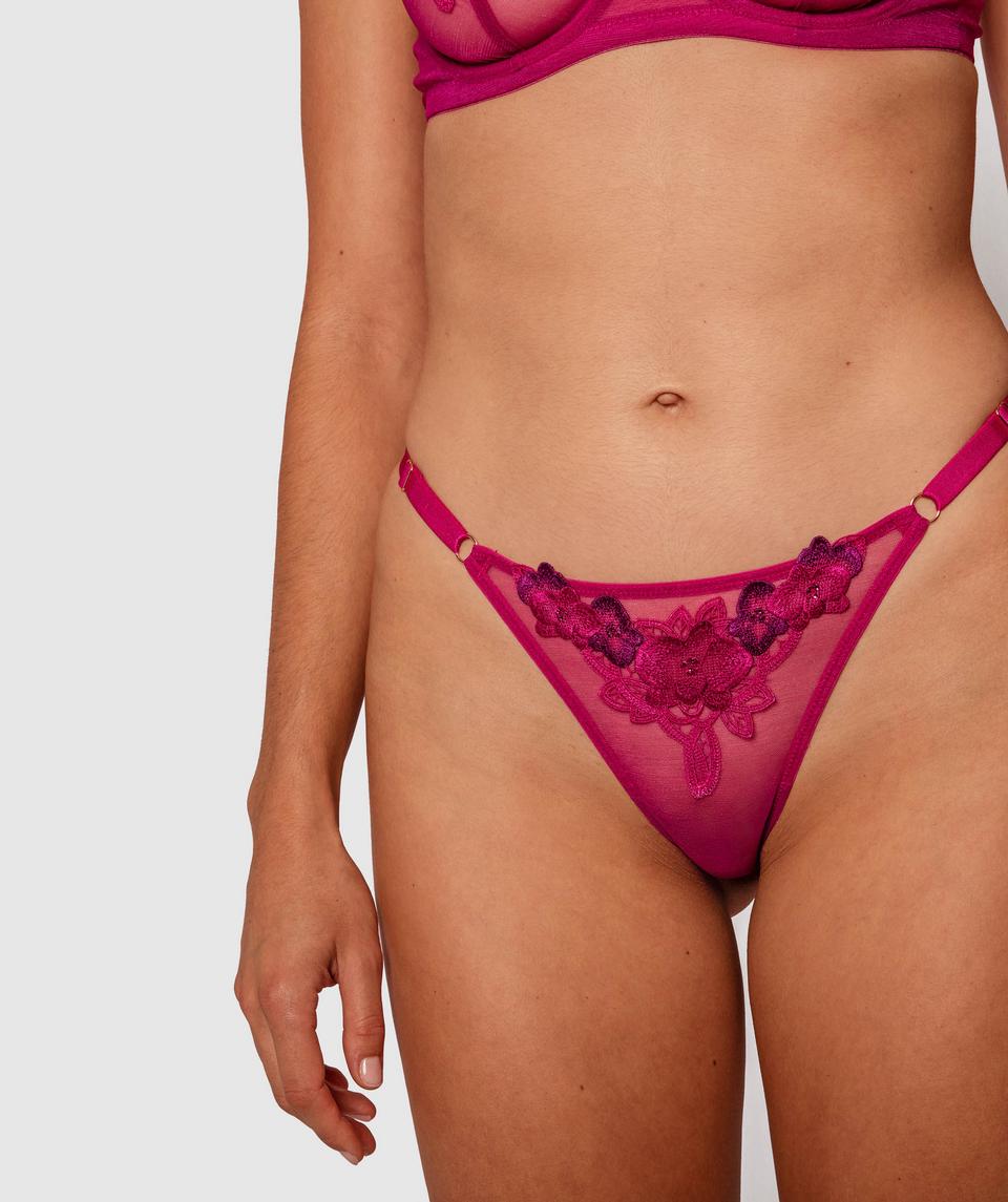 Night Games Orchid Bloom Mini V Knicker - Magenta