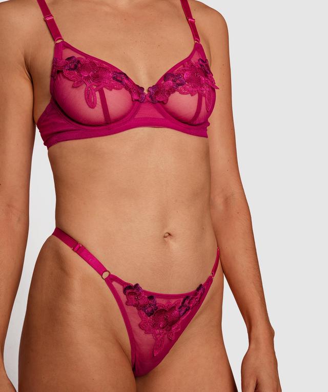 Night Games Orchid Bloom Mini V Knicker - Magenta