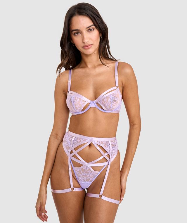 Night Games Peachy Cheeks Suspender - Purple