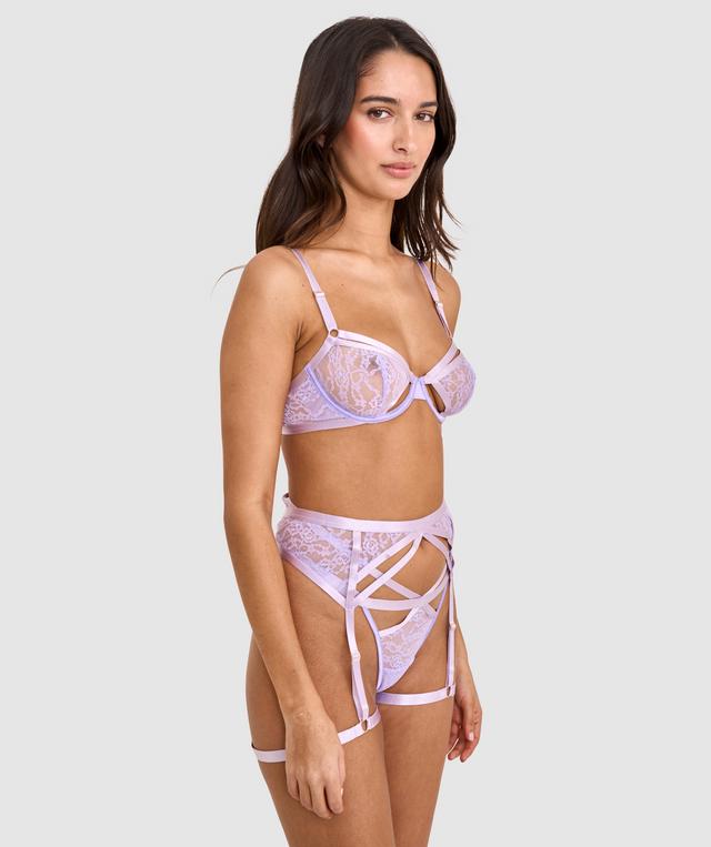 Night Games Peachy Cheeks Suspender - Purple