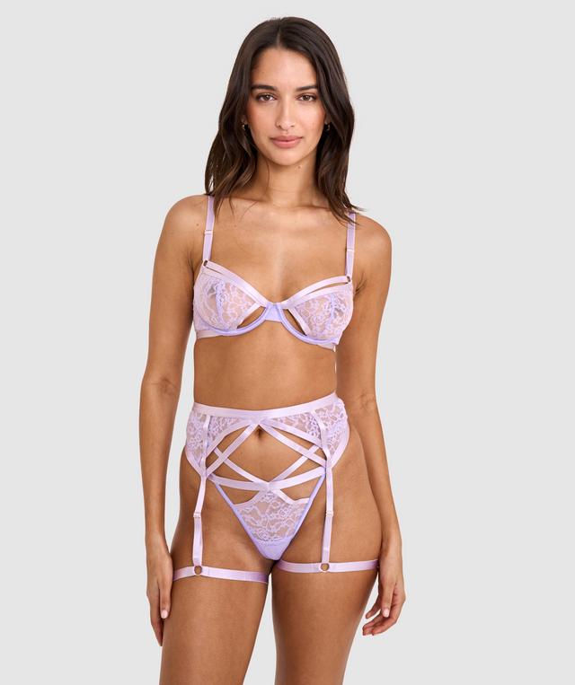 Night Games Peachy Cheeks Suspender - Purple