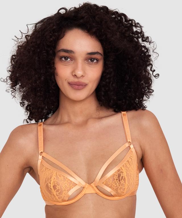 Night Games Peachy Cheeks Underwire & String Set - Orange