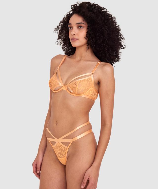 Night Games Peachy Cheeks Underwire & String Set - Orange