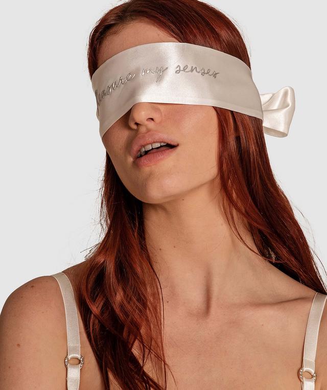 Night Games Pleasure Your Senses Satin Blindfold - Ivory