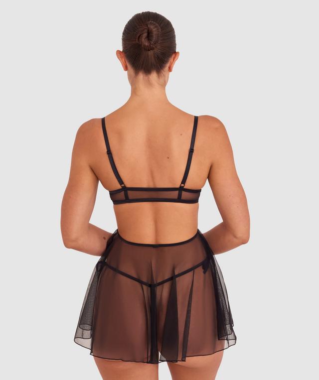 Night Games Pristine Babydoll Set - Black/Ivory