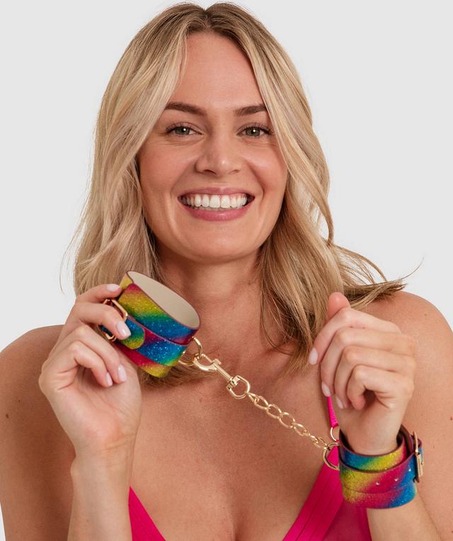 Night Games Rainbow Hand Cuffs - Multicolour
