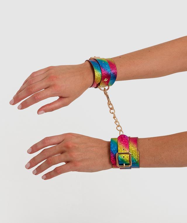 Night Games Rainbow Hand Cuffs - Multicolour