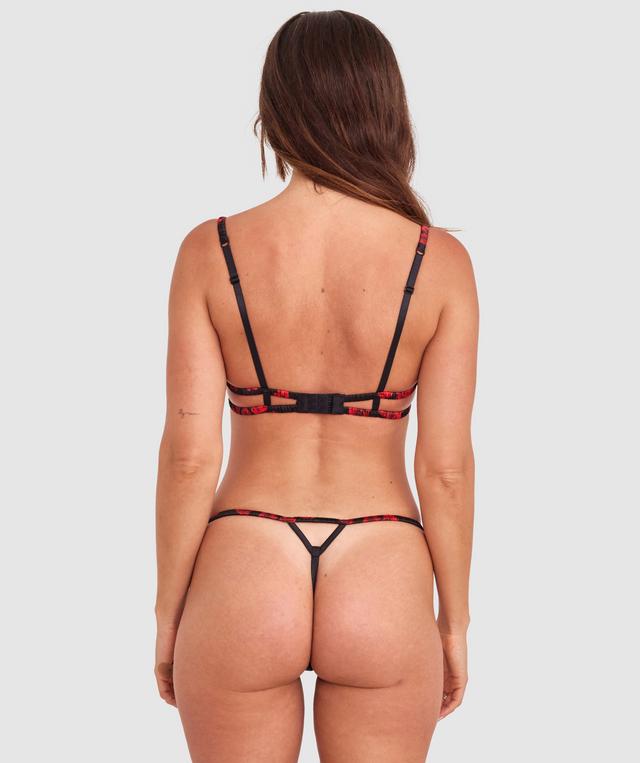 Night Games Rose Among Thorns Unlined Bra - Black