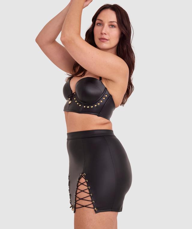 Night Games Saddle Up Lace Up Skirt - Black