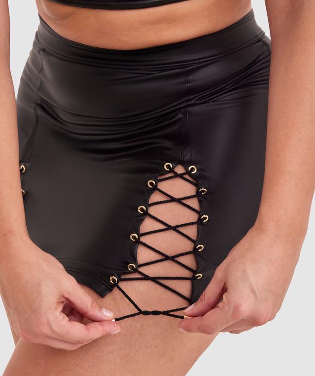 Night Games Saddle Up Lace Up Skirt - Black