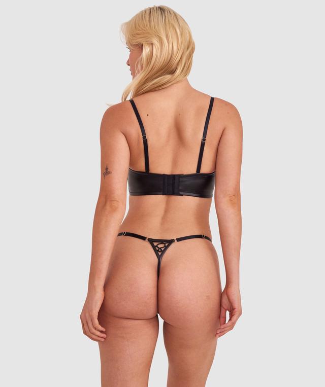 Night Games Saddle Up Plunge Push Up Bra - Black