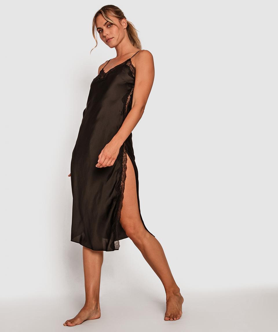 Night Games Samantha Long Slip - Black