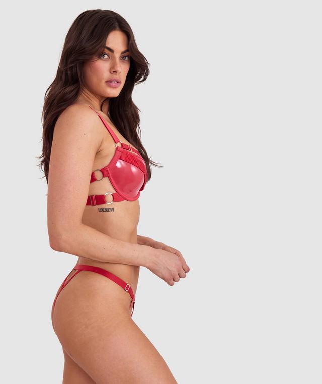Night Games Sassy Crotchless Knicker - Red