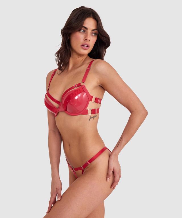 Night Games Sassy Crotchless Knicker - Red