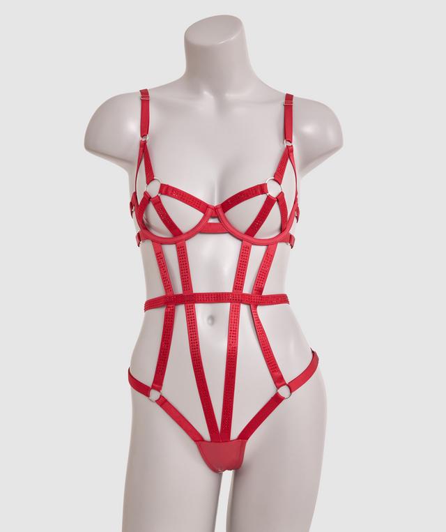 Night Games Sassy Cupless Bodysuit - Red