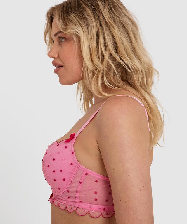Night Games Secret Lover Push Up Half Cup Bra - Pink