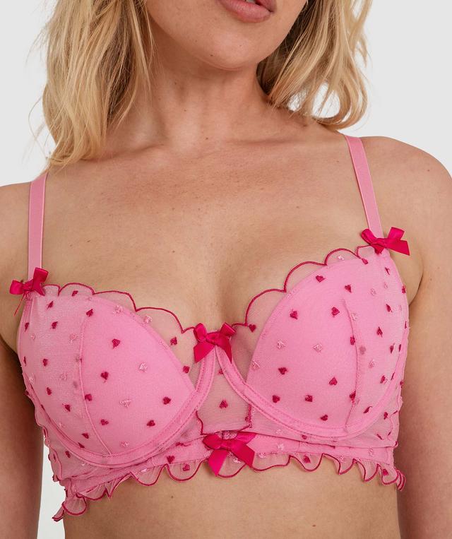 Night Games Secret Lover Push Up Half Cup Bra - Pink