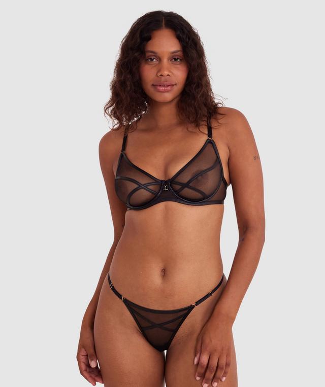 Night Games Simply Sexy Underwire & Mini V Set - Black