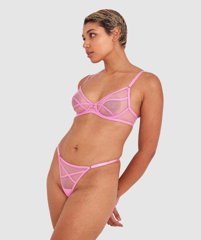 Night Games Simply Sexy Underwire & String Set - Pink