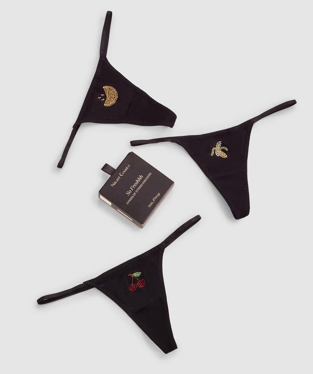 Night Games So Freshhh 3 Piece Knicker Set-Black