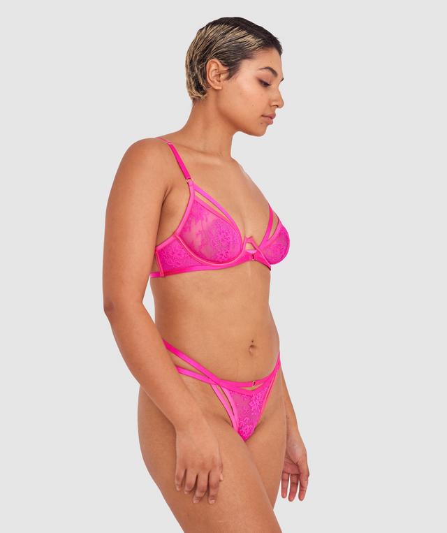 Night Games Sweet Escape Underwire & String Set - Pink