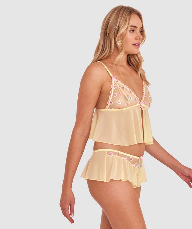 Night Games Sweet Thing Cami - Light Yellow/ Pink