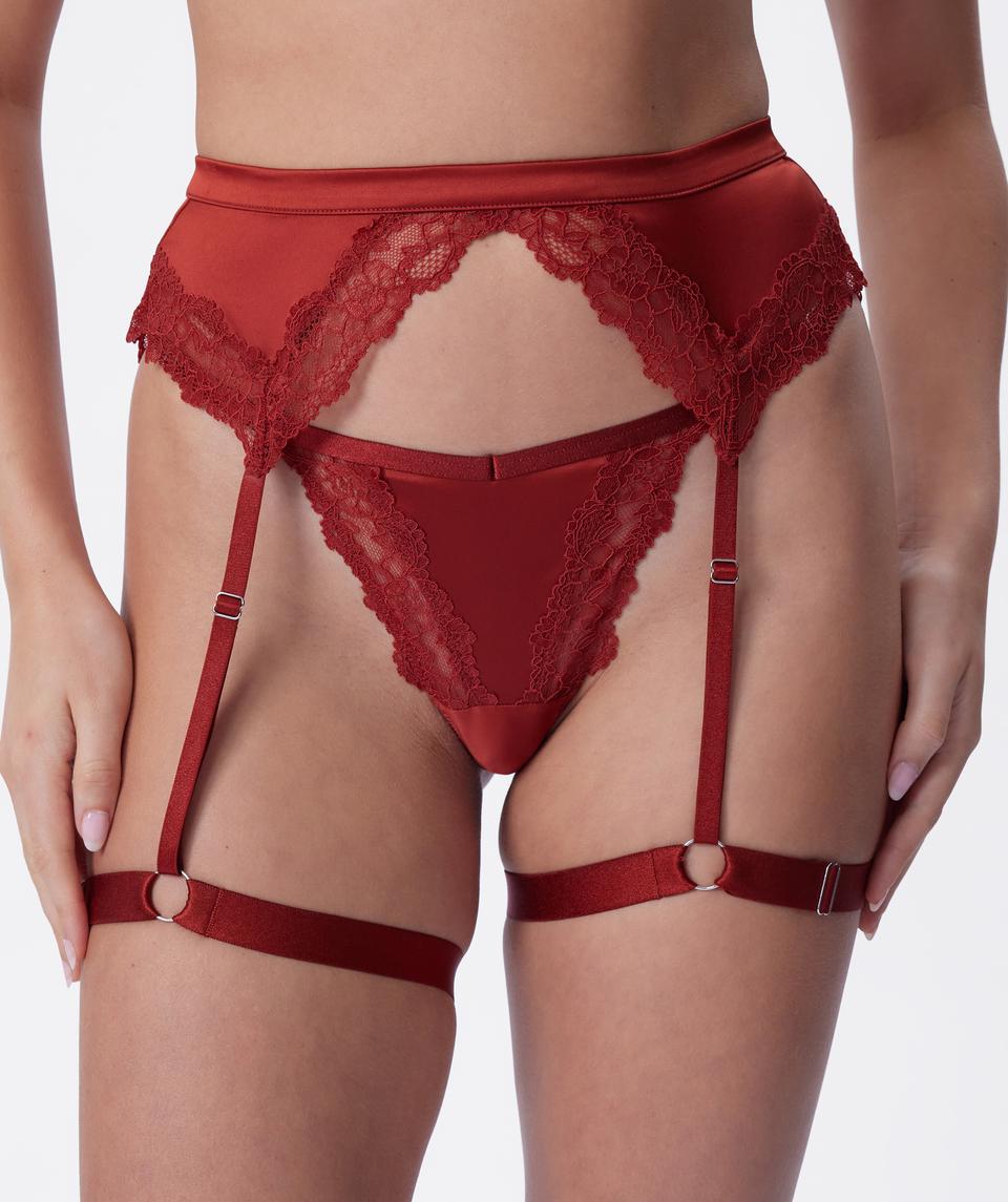 Night Games Sweetest Touch Suspender - Dark Brown